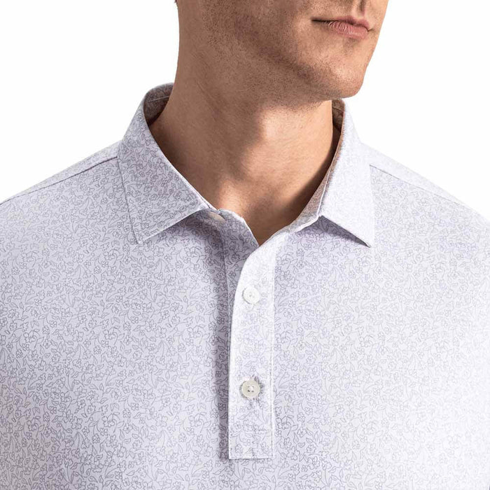 FootJoy Linework Floral Lisle Golf Polo White/Lavender Aura/Mint Julep - SF26 Men
