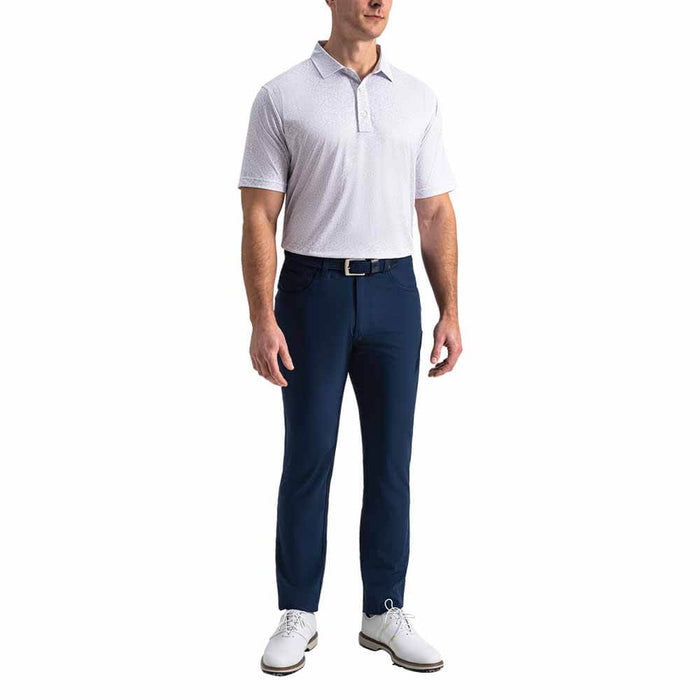 FootJoy Linework Floral Lisle Golf Polo White/Lavender Aura/Mint Julep - SF26 Men