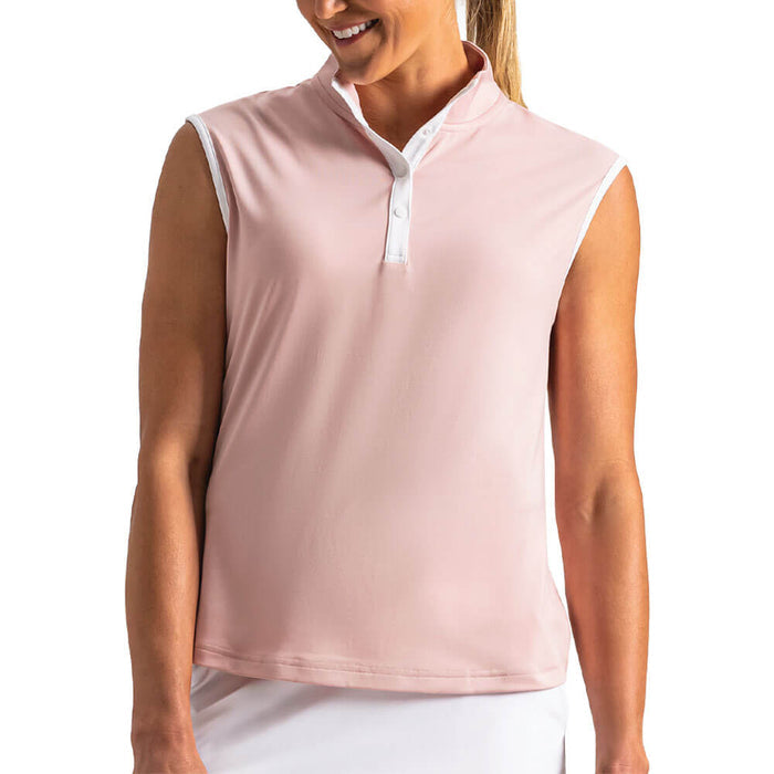 FootJoy Mock Snap Sleeveless Golf T-Shirt Chalk Pink - SF26 Women
