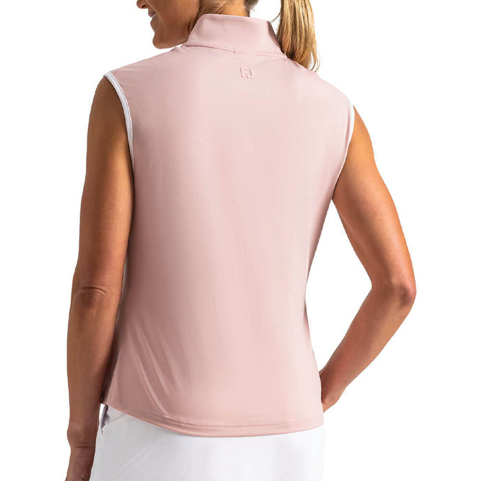 FootJoy Mock Snap Sleeveless Golf T-Shirt Chalk Pink - SF26 Women