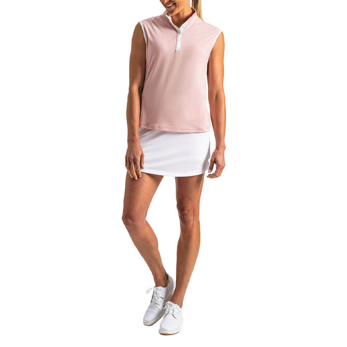 FootJoy Mock Snap Sleeveless Golf T-Shirt Chalk Pink - SF26 Women