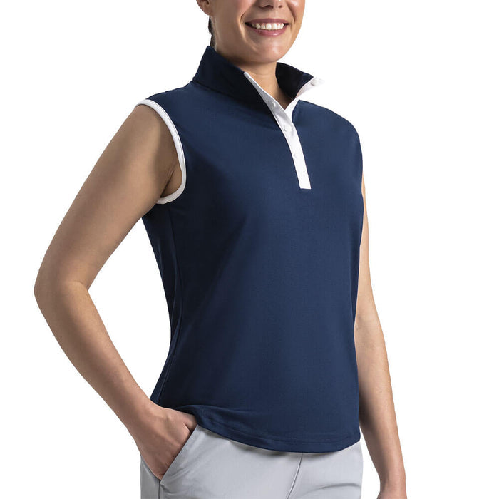 FootJoy Mock Snap Sleeveless Golf T-Shirt Navy - SF26 Women