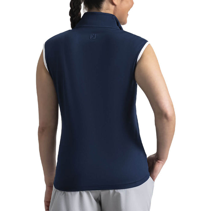 FootJoy Mock Snap Sleeveless Golf T-Shirt Navy - SF26 Women