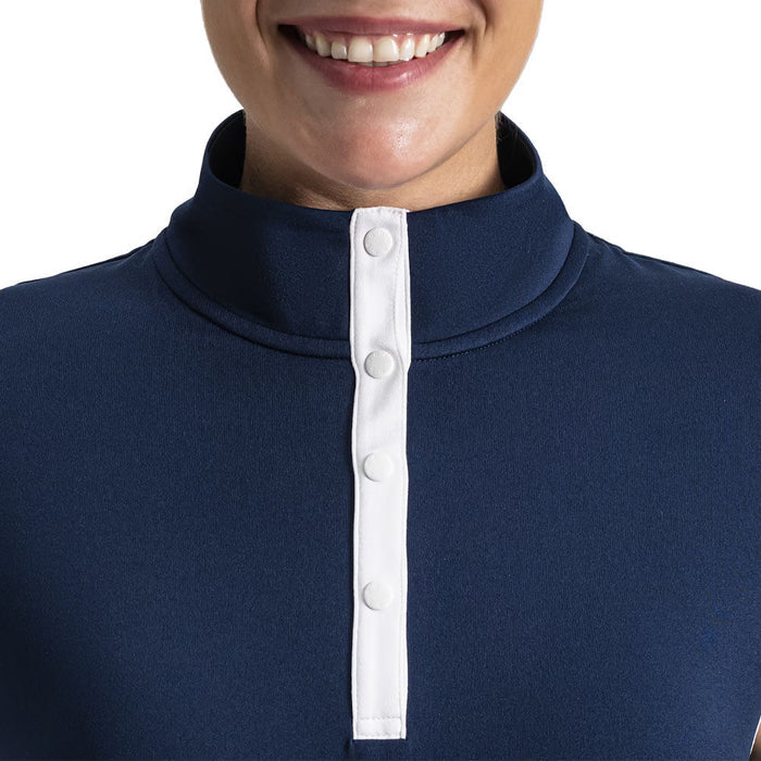 FootJoy Mock Snap Sleeveless Golf T-Shirt Navy - SF26 Women