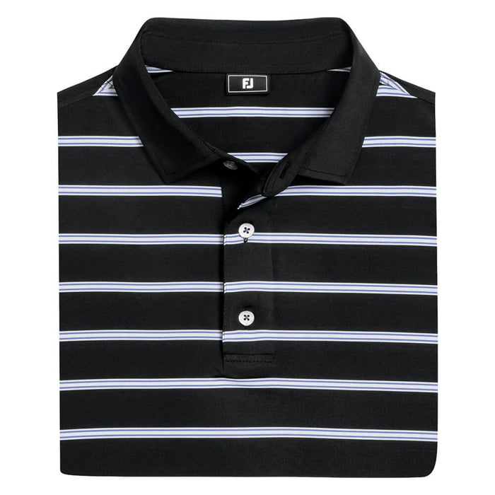FootJoy Open Stripe Golf Polo Previous Season Style Black/White/Vivid Violet - 26 Men