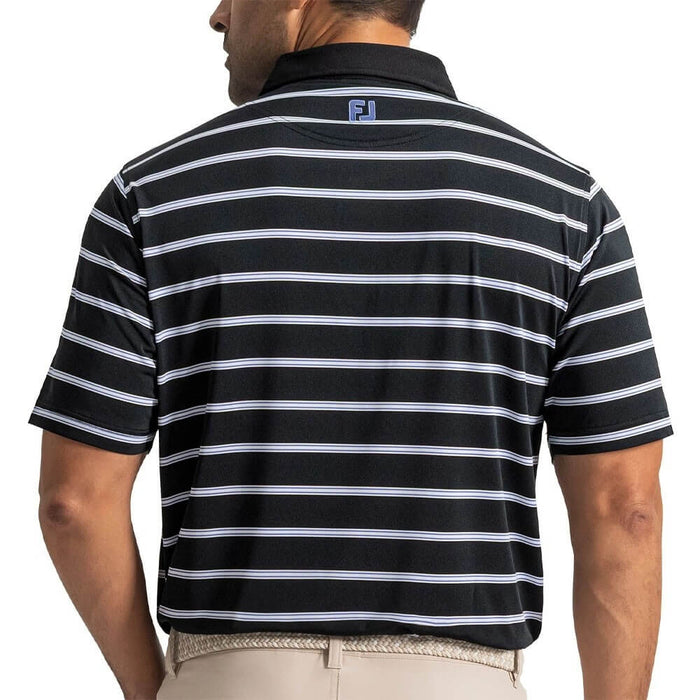 FootJoy Open Stripe Golf Polo Previous Season Style Black/White/Vivid Violet - 26 Men