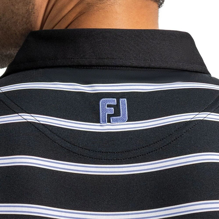 FootJoy Open Stripe Golf Polo Previous Season Style Black/White/Vivid Violet - 26 Men