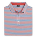 FootJoy Pinstripe Cluster Stripe Lisle Golf Polo Previous Season Style Chambray/Nantucket Red/White - 26 Men