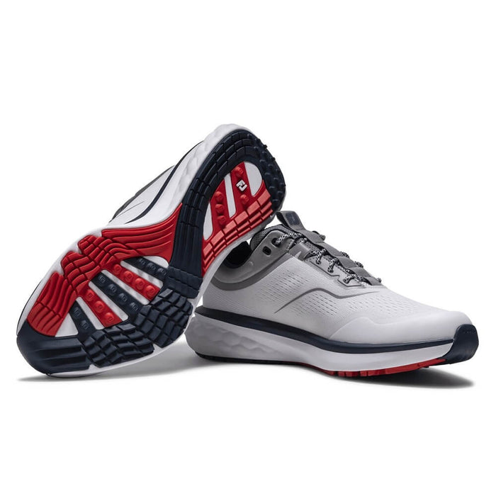 FootJoy Quantum Spikeless Golf Shoes White/Navy/Red - 26 Men