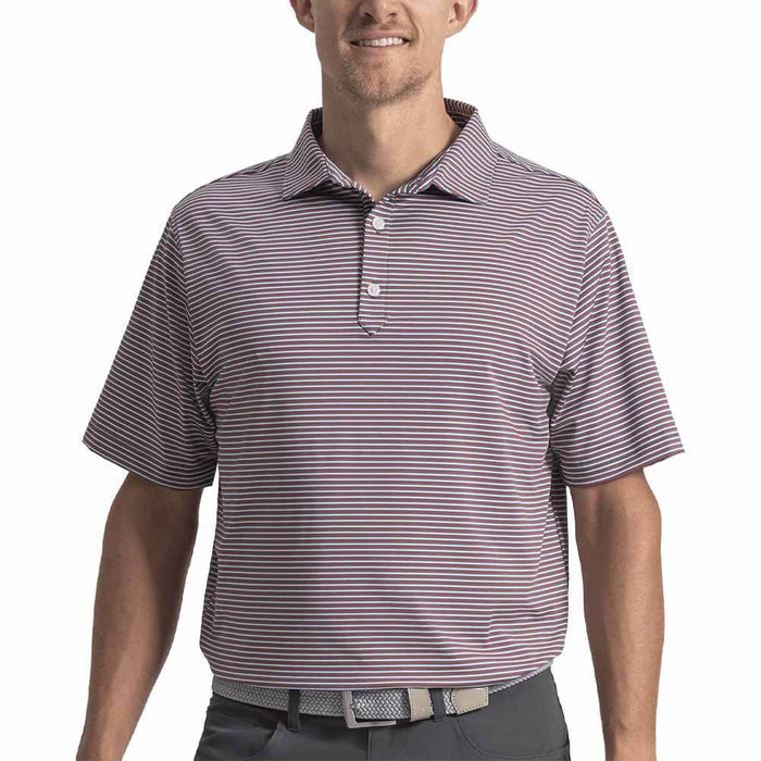 FootJoy Smooth Stripe Lisle Golf Polo Previous Season Style Slate/Nantucket/White - 26 Men