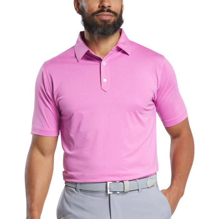 FootJoy Solid Lisle Golf Polo Previous Season Style Heather Pink - 26 Men