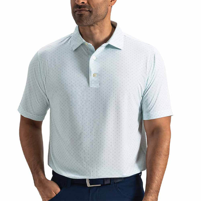 FootJoy Spark Geo Lisle Golf Polo Mint Julep/White/Windward Blue - SF26 Men