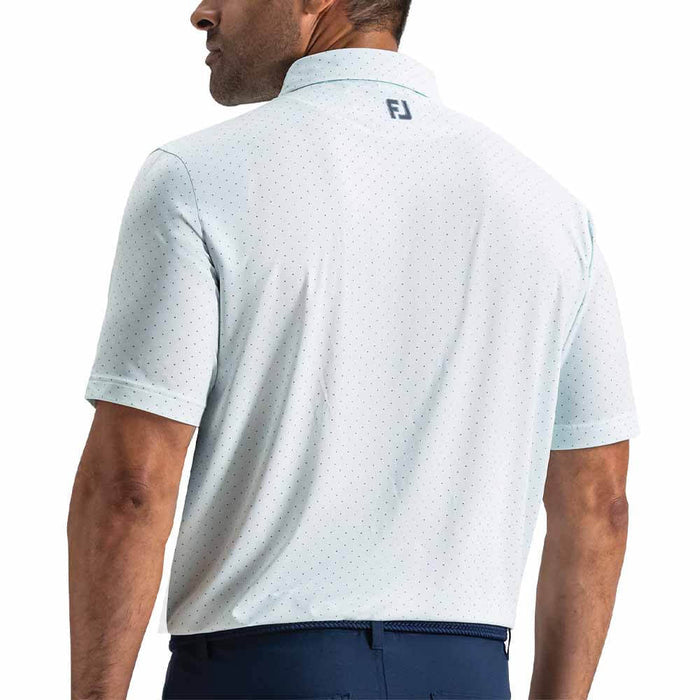 FootJoy Spark Geo Lisle Golf Polo Mint Julep/White/Windward Blue - SF26 Men