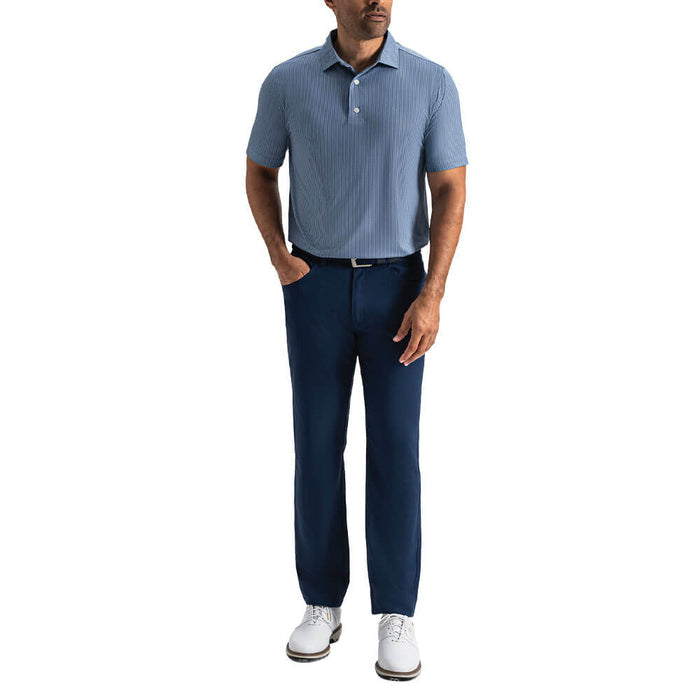 FootJoy Tee Time Print Lisle Golf Polo Navy/Light Blue - SF26 Men