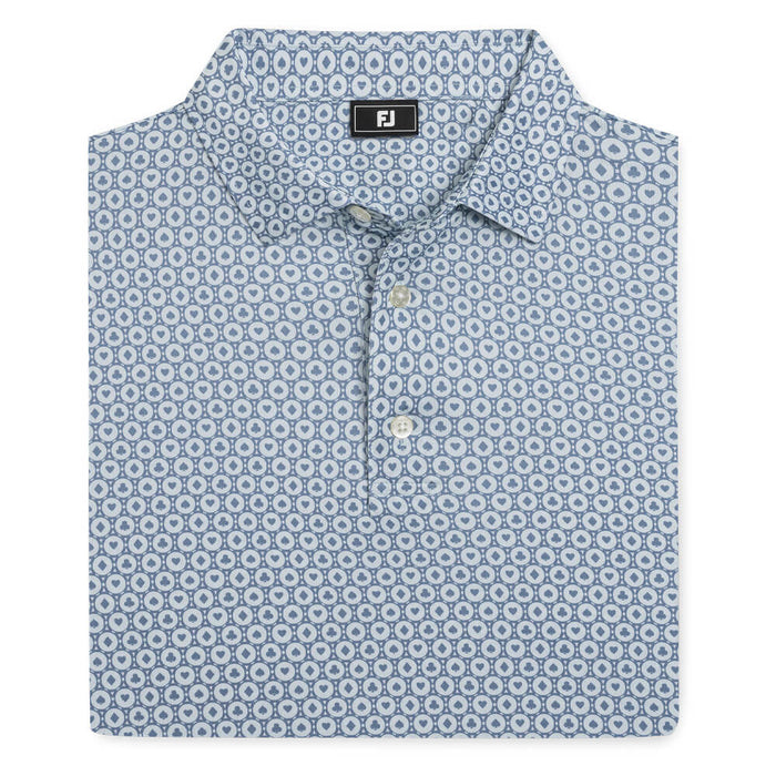 FootJoy Vegas Marker Lisle Golf Polo Mint Julep/Windward Blue/White - SF26 Men