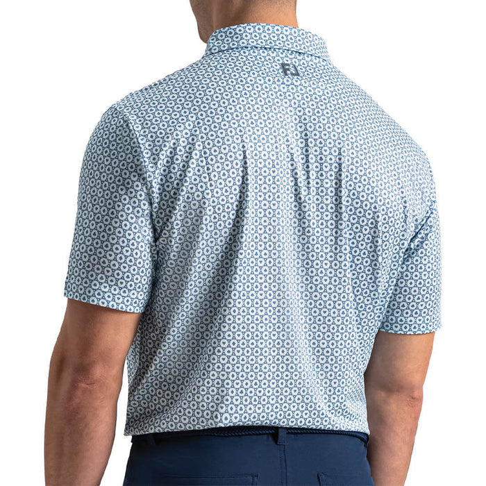 FootJoy Vegas Marker Lisle Golf Polo Mint Julep/Windward Blue/White - SF26 Men