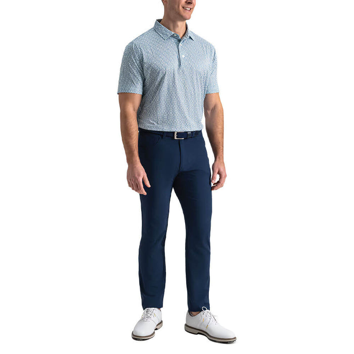FootJoy Vegas Marker Lisle Golf Polo Mint Julep/Windward Blue/White - SF26 Men