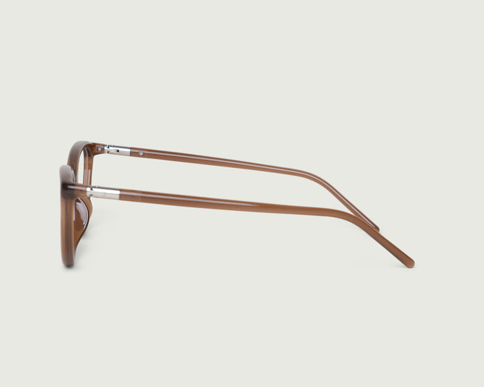 Walnut::Fran Eyeglasses cateye brown recycled polyester side