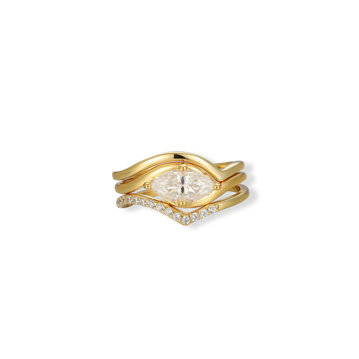 Friedlina 14K Gold Marquise Moissanite Ring Set
