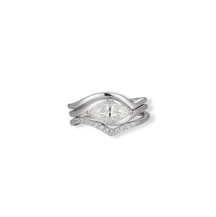 Friedlina 14K Gold Marquise Moissanite Ring Set