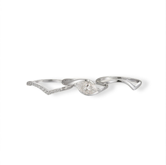Friedlina 14K Gold Marquise Moissanite Ring Set