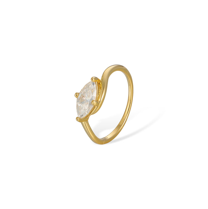 Friedlina 14K Gold Marquise Moissanite Ring Set