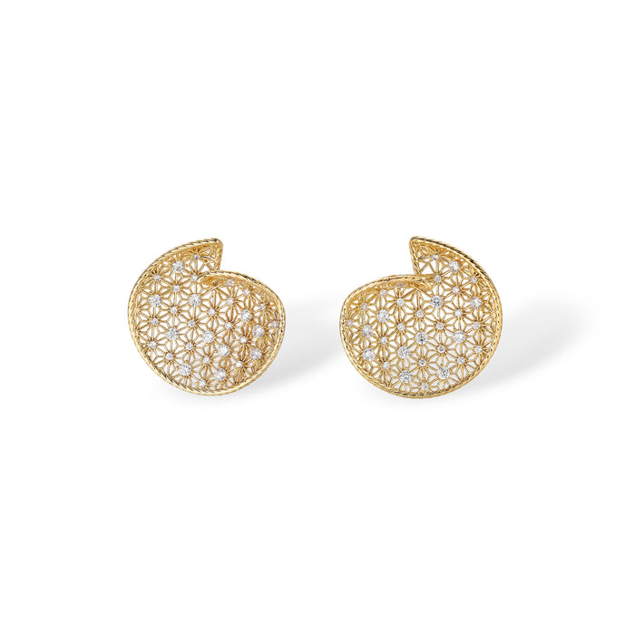 Galliane 16K Gold Openwork Lattice Earrings