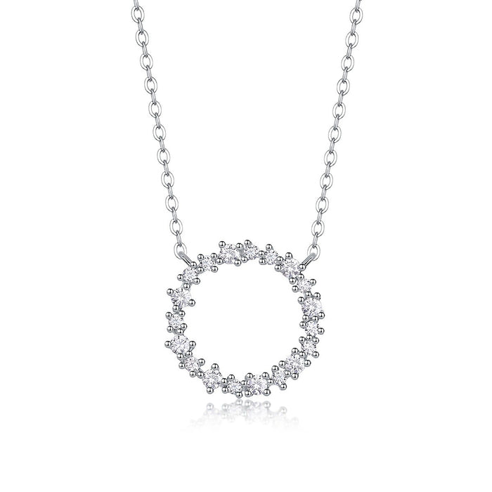 Garance White Hollow Circular Necklace