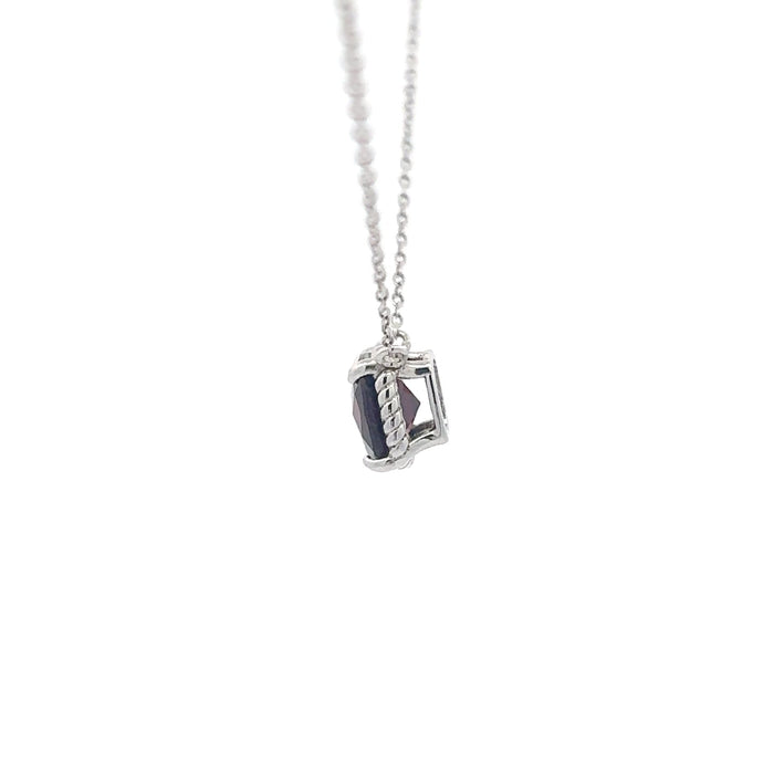 Garnet Sterling Silver Pendant Necklace