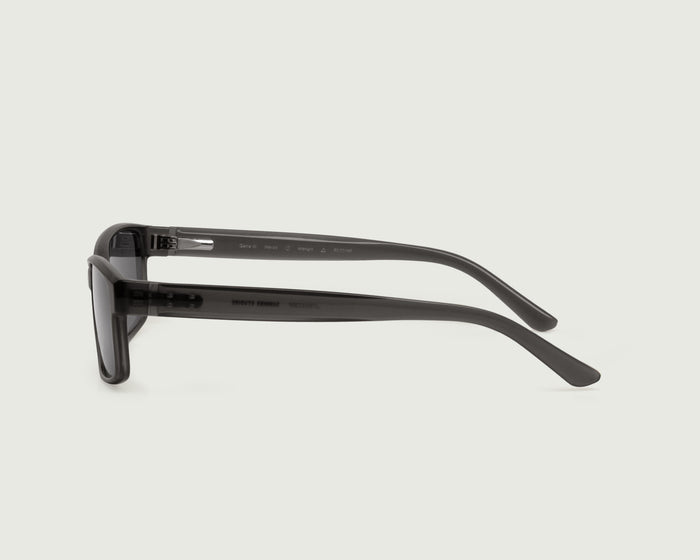 Heron::Gene Wide Sunglasses rectangle black recycled polyester side