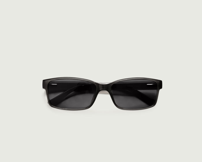 Heron::Gene Wide Sunglasses rectangle black recycled polyester top