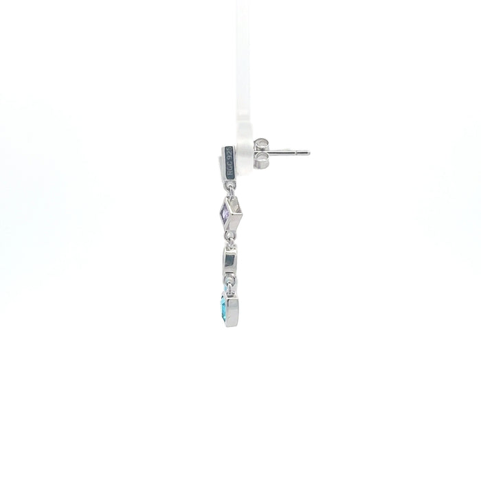 Geometric Cubic Zirconia Drop Earrings