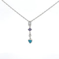 Geometric Cubic Zirconia Drop Pendant Necklace