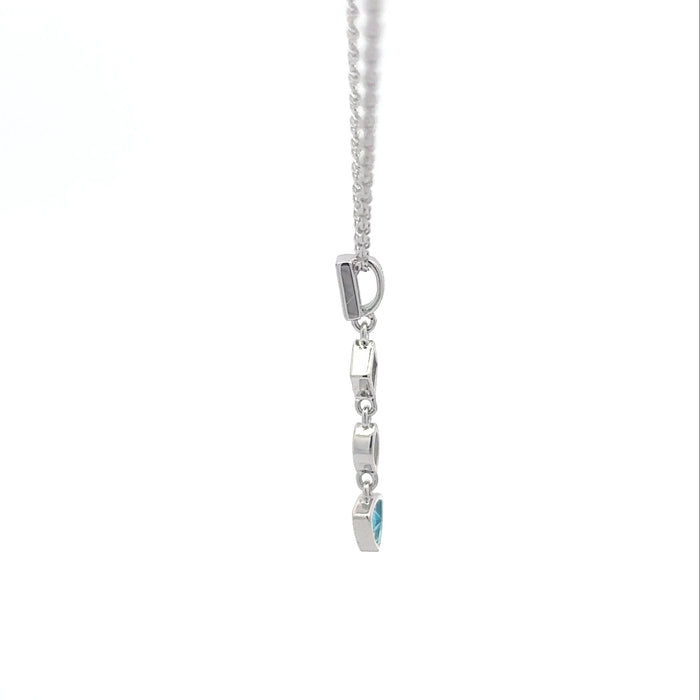 Geometric Cubic Zirconia Drop Pendant Necklace
