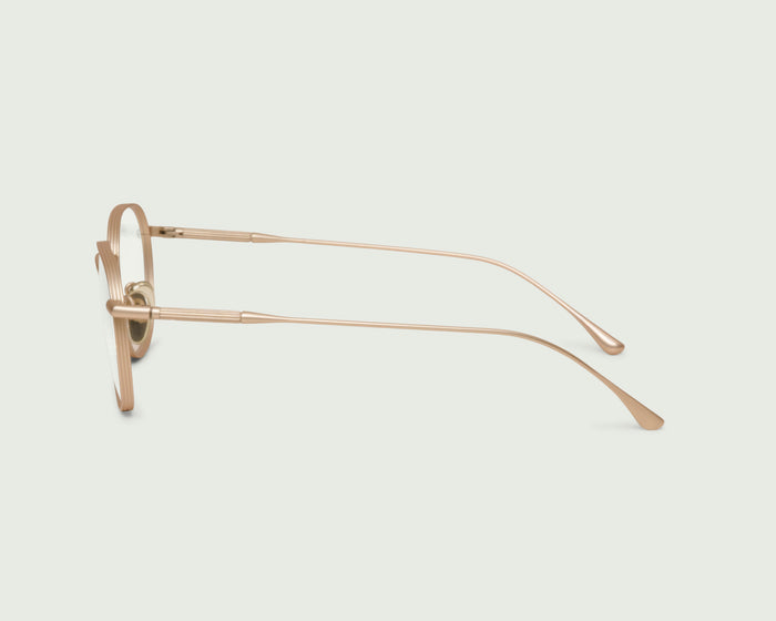 Aura::Georgie Eyeglasses round gold  titanium side