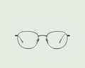 Charcoal::Georgie Eyeglasses round black titanium front