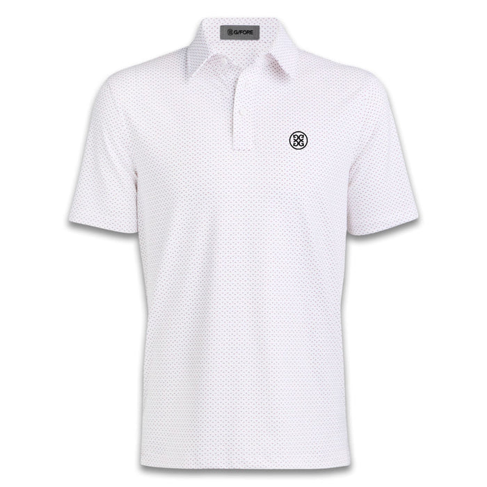 Gfore All Play Spade Geo Stretch Knit Golf Polo (with Gfore Emblem) Snow/Dark Plum - FA26 Men
