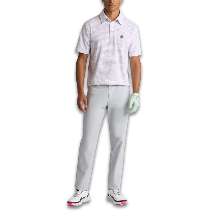 Gfore All Play Spade Geo Stretch Knit Golf Polo (with Gfore Emblem) Snow/Dark Plum - FA26 Men