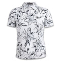 Gfore Big Floral Silky Tech Nylon Golf Polo (with Gfore Emblem) Snow/Onyx - FA26 Women