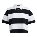 Gfore Striped It Boxy Rugby Golf Polo (with Gfore Emblem) Snow/Onyx - FA26 Women