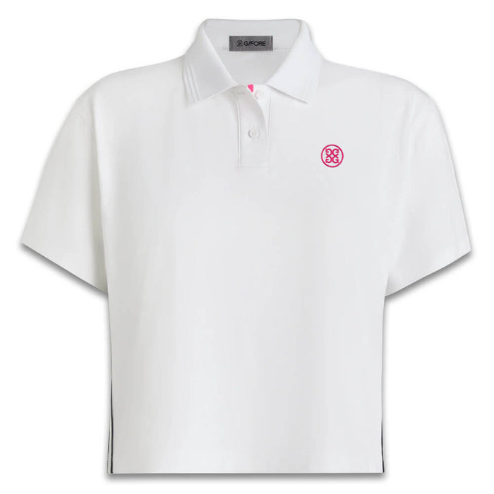 Gfore Tux Quarter Zip Boxy Golf Polo (with Gfore Emblem) Snow - SP26 Women