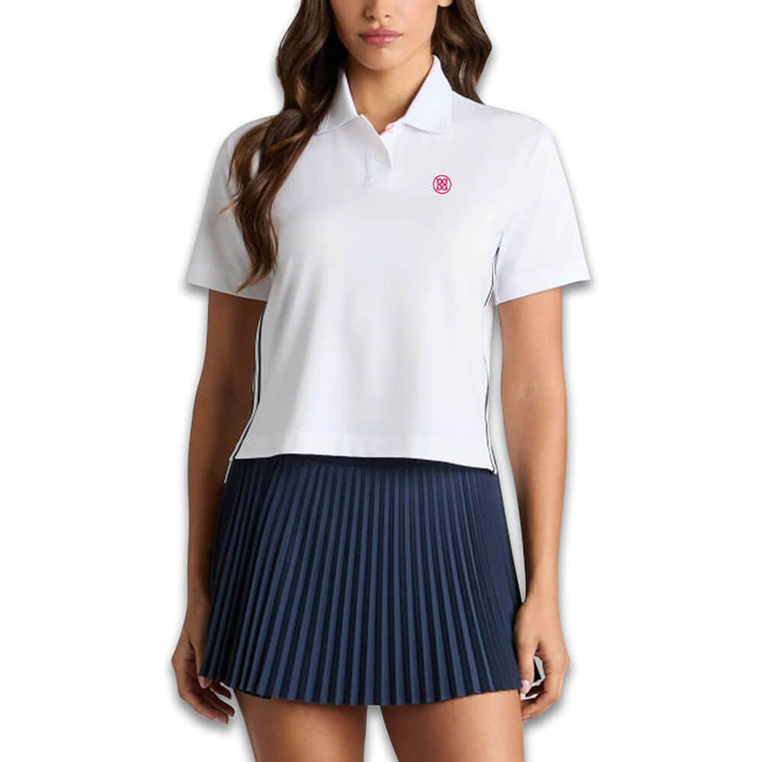 Gfore Tux Quarter Zip Boxy Golf Polo (with Gfore Emblem) Snow - SP26 Women