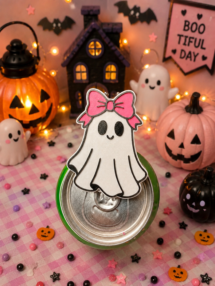 Ghost with bow can tab opener