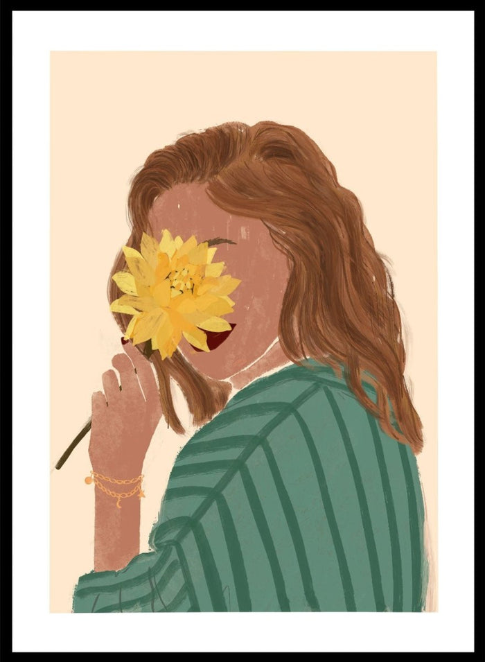 'Girl in Green Stripes' Aesthetic Art Print_Sugar & Canvas_Sugar & Canvas