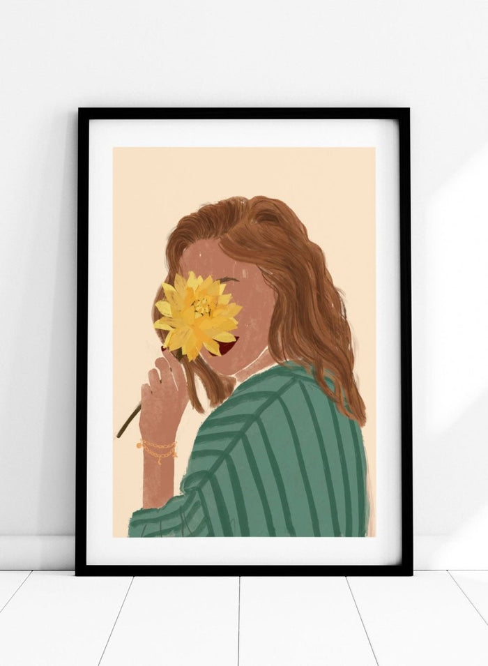 'Girl in Green Stripes' Aesthetic Art Print_Sugar & Canvas_Sugar & Canvas