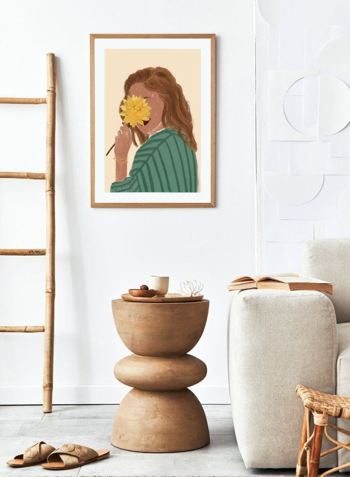 'Girl in Green Stripes' Aesthetic Art Print_Sugar & Canvas_Sugar & Canvas