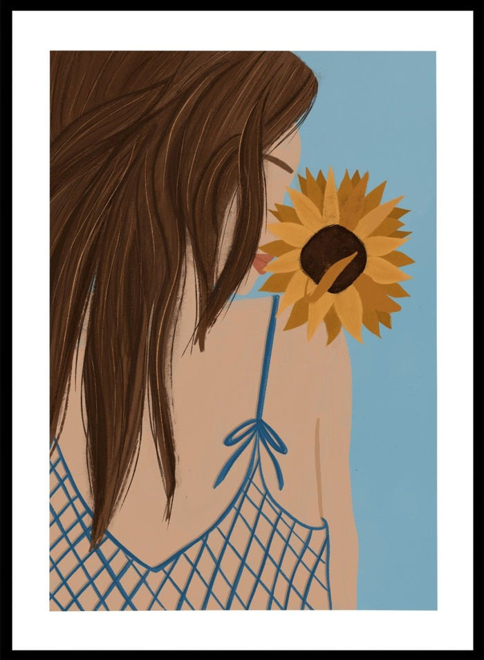 'Girl with a Sunflower' Aesthetic Art Print_Sugar & Canvas_Sugar & Canvas