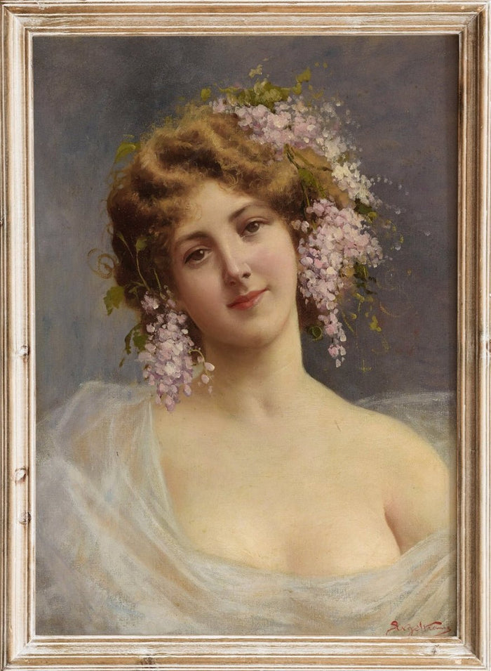 "Girl With Lilacs" Art Print_Sugar & Canvas_Achille Beltrame