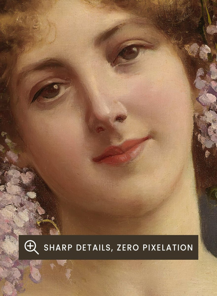 "Girl With Lilacs" Art Print_Sugar & Canvas_Achille Beltrame