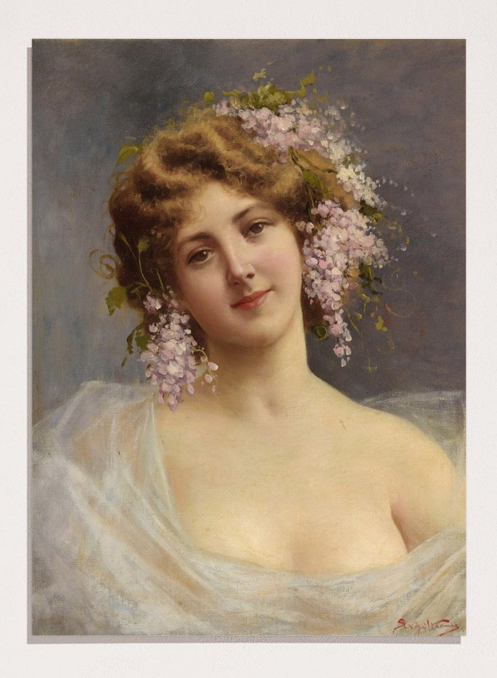 "Girl With Lilacs" Art Print_Sugar & Canvas_Achille Beltrame